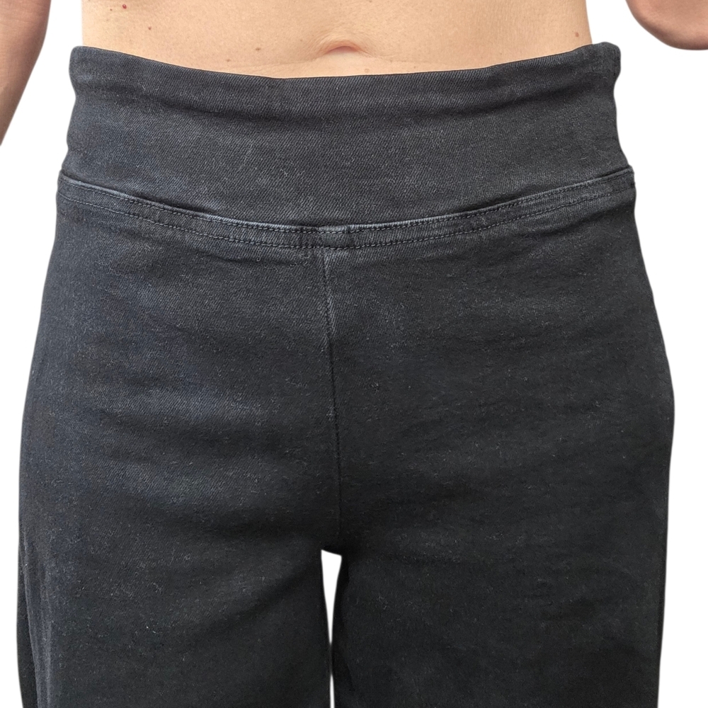 FRAME The Jetset Flare Jeans 1 Sheen Noir Black High Rise Pull On - Picture 5 of 9